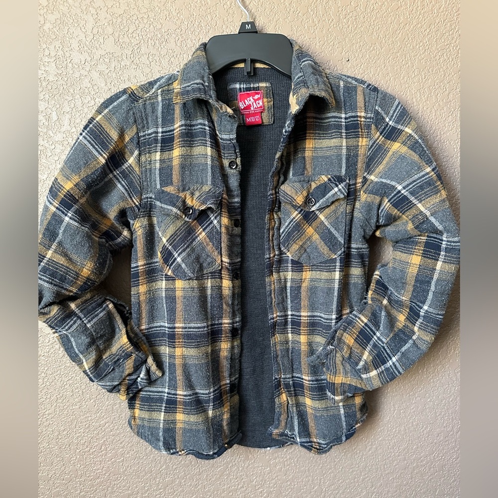 Boys thermal lined flannel. Warm & thick. Size Medium 10-12